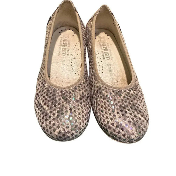 Mephisto Iridescent Polka Dot Ballet Flats Size 7 - Picture 1 of 5